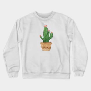 Watercolor flowering Cacti Crewneck Sweatshirt